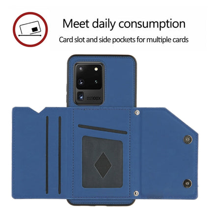 Skin Feel PU + TPU + PC Back Cover Shockproof Case with Card Slots & Holder & Photo Frame, For Samsung Galaxy S20 Ultra