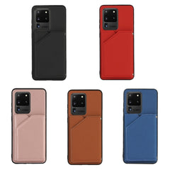 Skin Feel PU + TPU + PC Back Cover Shockproof Case with Card Slots & Holder & Photo Frame, For Samsung Galaxy S20 Ultra
