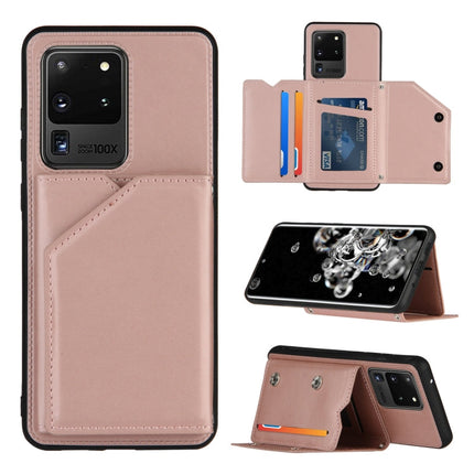 Skin Feel PU + TPU + PC Back Cover Shockproof Case with Card Slots & Holder & Photo Frame, For Samsung Galaxy S20 Ultra