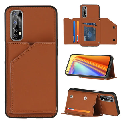 Skin Feel PU + TPU + PC Back Cover Shockproof Case with Card Slots & Holder & Photo Frame, For OPPO Realme 7, For Samsung Galaxy A50 & A30s & A50s, For OPPO Realme C11, For Samsung Galaxy A70 & A70s