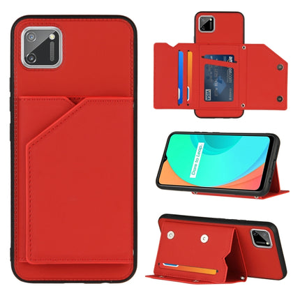 Skin Feel PU + TPU + PC Back Cover Shockproof Case with Card Slots & Holder & Photo Frame, For OPPO Realme 7, For Samsung Galaxy A50 & A30s & A50s, For OPPO Realme C11, For Samsung Galaxy A70 & A70s, For OPPO Realme C15