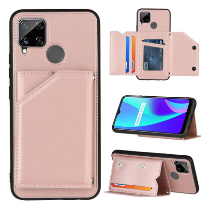 Skin Feel PU + TPU + PC Back Cover Shockproof Case with Card Slots & Holder & Photo Frame, For OPPO Realme 7, For Samsung Galaxy A50 & A30s & A50s, For OPPO Realme C11, For Samsung Galaxy A70 & A70s, For OPPO Realme C15