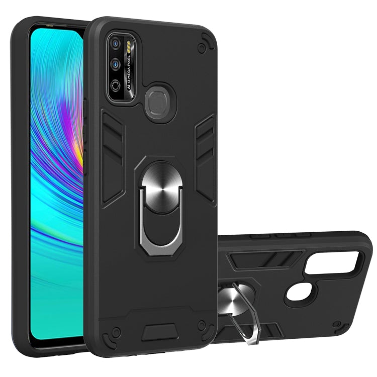 Armour Series PC + TPU Protective Case with Ring Holder, For Infinix X680 / Hot 9 Play, For Infinix Note 7 Lite