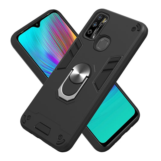 Armour Series PC + TPU Protective Case with Ring Holder, For Infinix X680 / Hot 9 Play, For Infinix Note 7 Lite