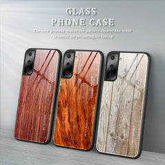 Wood Grain Glass Protective Case, For Samsung Galaxy S21 5G, For Samsung Galaxy S21 Plus, For Samsung Galaxy S21 Ultra 5G, For Samsung Galaxy A21s