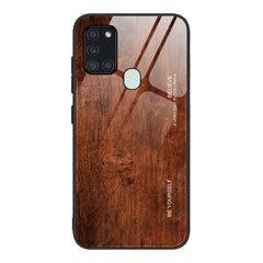 Wood Grain Glass Protective Case, For Samsung Galaxy S21 5G, For Samsung Galaxy S21 Plus, For Samsung Galaxy S21 Ultra 5G, For Samsung Galaxy A21s