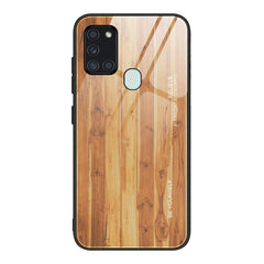 Wood Grain Glass Protective Case, For Samsung Galaxy S21 5G, For Samsung Galaxy S21 Plus, For Samsung Galaxy S21 Ultra 5G, For Samsung Galaxy A21s