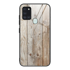 Wood Grain Glass Protective Case, For Samsung Galaxy S21 5G, For Samsung Galaxy S21 Plus, For Samsung Galaxy S21 Ultra 5G, For Samsung Galaxy A21s