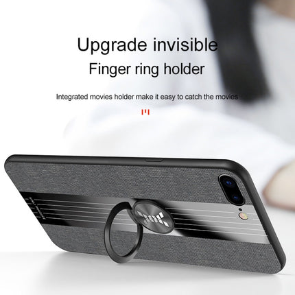 XINLI Stitching Cloth Textue Shockproof TPU Protective Case with Ring Holder, For iPhone 8 / 7, For iPhone 8 Plus / 7 Plus, For iPhone X / XS, For iPhone XR