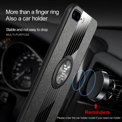 XINLI Stitching Cloth Textue Shockproof TPU Protective Case with Ring Holder, For iPhone 8 / 7, For iPhone 8 Plus / 7 Plus, For iPhone X / XS, For iPhone XR