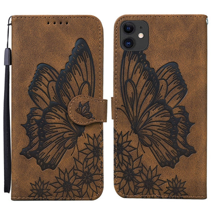 Retro Skin Feel Butterflies Embossing Horizontal Flip Leather Case with Holder & Card Slots & Wallet, For iPhone 11, For iPhone 11 Pro, For iPhone 11 Pro Max, For iPhone 12 mini