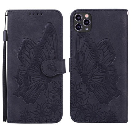 Retro Skin Feel Butterflies Embossing Horizontal Flip Leather Case with Holder & Card Slots & Wallet, For iPhone 11, For iPhone 11 Pro, For iPhone 11 Pro Max, For iPhone 12 mini