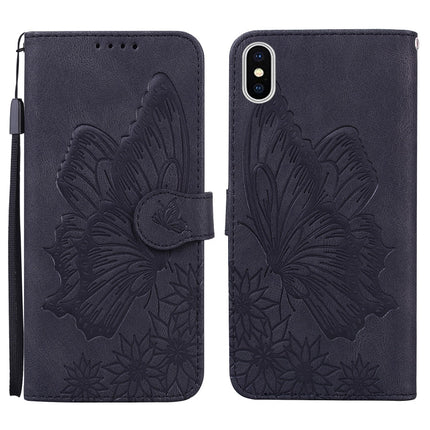 Retro Skin Feel Butterflies Embossing Horizontal Flip Leather Case with Holder & Card Slots & Wallet, For iPhone 12 / 12 Pro, For iPhone 12 Pro Max, For iPhone XR, For iPhone X / XS