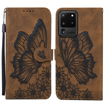 Retro Skin Feel Butterflies Embossing Horizontal Flip Leather Case with Holder & Card Slots & Wallet, For Samsung Galaxy S20+, For Samsung Galaxy S20 Ultra, For Samsung Galaxy S21 5G, For Samsung Galaxy S21 Ultra  5G
