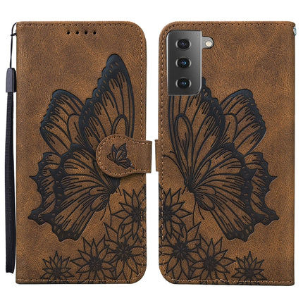 Retro Skin Feel Butterflies Embossing Horizontal Flip Leather Case with Holder & Card Slots & Wallet, For Samsung Galaxy S21+ 5G