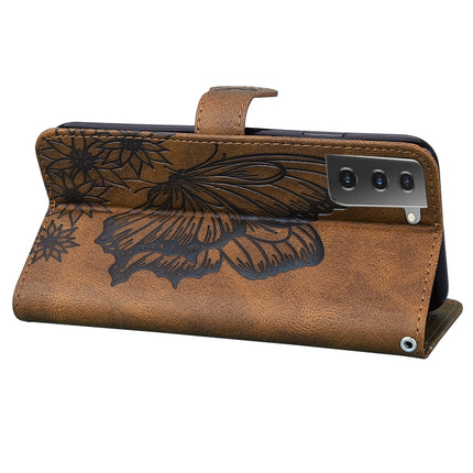 Retro Skin Feel Butterflies Embossing Horizontal Flip Leather Case with Holder & Card Slots & Wallet, For Samsung Galaxy S21+ 5G
