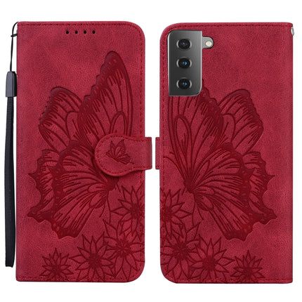 Retro Skin Feel Butterflies Embossing Horizontal Flip Leather Case with Holder & Card Slots & Wallet, For Samsung Galaxy S21+ 5G