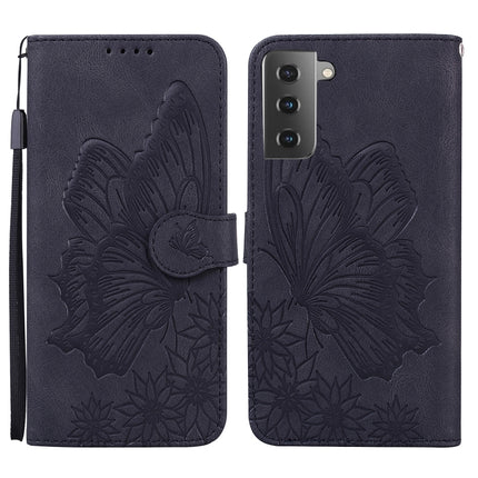 Retro Skin Feel Butterflies Embossing Horizontal Flip Leather Case with Holder & Card Slots & Wallet, For Samsung Galaxy S21+ 5G