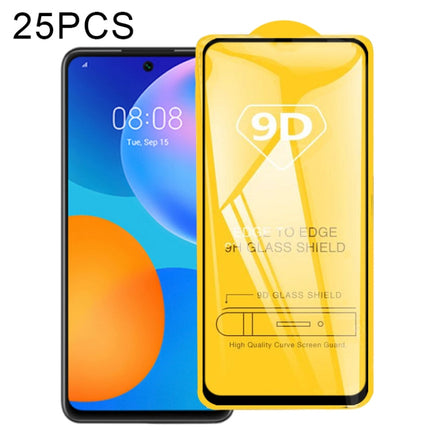 25 PCS 9D Full Glue Full Screen Tempered Glass Film, For Huawei Y6p, For Huawei Y8p, For Huawei Y7a, For Huawei Y9a