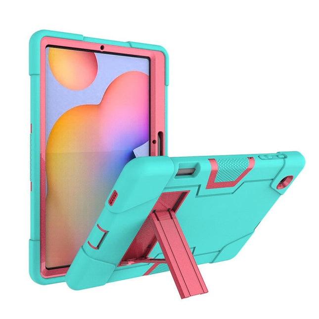 Contrast Color Robot Shockproof Silicon + PC Protective Case with Holder, For Samsung Galaxy Tab S6 Lite P610, For Samsung Galaxy Tab A 8.4 (2020) T307