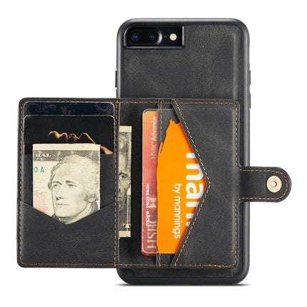 JEEHOOD Retro Magnetic Detachable Protective Case with Wallet & Card Slot & Holder, For iPhone 8 Plus & 7 Plus, For iPhone SE 2022 / SE 2020 & 8 & 7, For iPhone X / XS, For iPhone XR