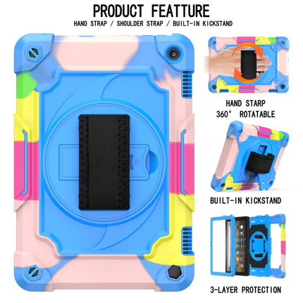 360 Degree Rotation Turntable Contrast Color Robot Shockproof Silicone + PC Protective Case with Holder
