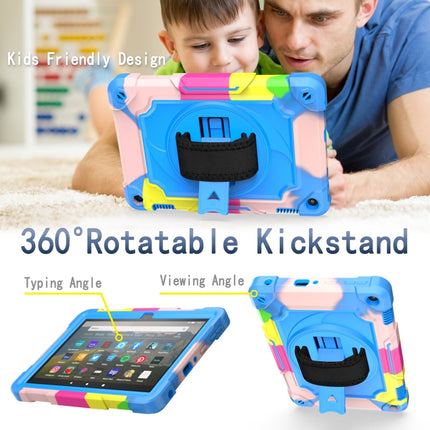 360 Degree Rotation Turntable Contrast Color Robot Shockproof Silicone + PC Protective Case with Holder