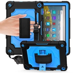 360 Degree Rotation Turntable Contrast Color Robot Shockproof Silicone + PC Protective Case with Holder, For Amazon Kindle Fire HD 8 2020, For Samsung Tab A 8.0 (2019)/T290