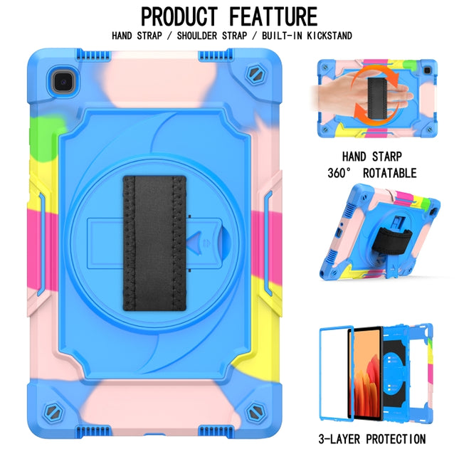 360 Degree Rotation Turntable Contrast Color Robot Shockproof Silicone + PC Protective Case with Holder