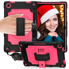 360 Degree Rotation Turntable Contrast Color Robot Shockproof Silicone + PC Protective Case with Holder