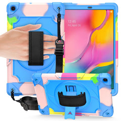360 Degree Rotation Turntable Contrast Color Robot Shockproof Silicone + PC Protective Case with Holder