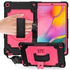 For Samsung Galaxy Tab A 10.1 (2019)/T515 / Black + Rose Red