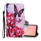 For Samsung Galaxy A12 / Red Flower Butterfly