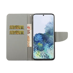 Colored Drawing Pattern Horizontal Flip Leather Case with Holder & Card Slots & Wallet & Lanyard, For Samsung Galaxy S21 Ultra 5G