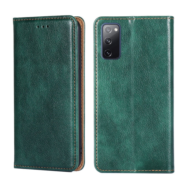 PU + TPU Gloss Oil Solid Color Magnetic Horizontal Flip Leather Case with Holder & Card Slot & Wallet, For Samsung Galaxy S20 FE