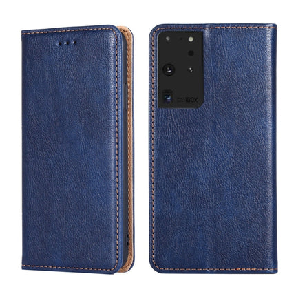 PU + TPU Gloss Oil Solid Color Magnetic Horizontal Flip Leather Case with Holder & Card Slot & Wallet, For Samsung Galaxy S21 Ultra 5G