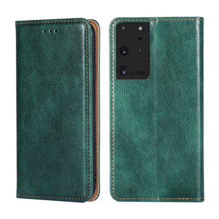 PU + TPU Gloss Oil Solid Color Magnetic Horizontal Flip Leather Case with Holder & Card Slot & Wallet, For Samsung Galaxy S21 Ultra 5G
