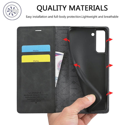 LC.IMEEKE Strong Magnetism Ultra-thin Horizontal Flip Matte TPU + PU Leather Case with Holder & Card Slots & Wallet, For Samsung Galaxy S21 5G, For Samsung Galaxy S21+ 5G, For Samsung Galaxy S21 Ultra 5G