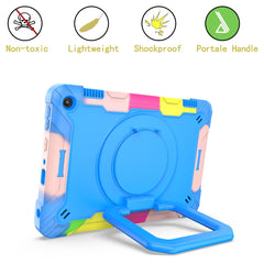 Contrast Color Shockproof Robot Silicone + PC Case with Wristband Holder