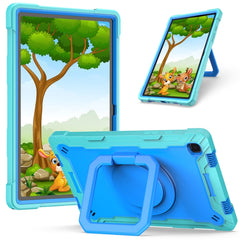 Contrast Color Shockproof Robot Silicone + PC Case with Wristband Holder