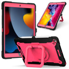 For iPad 10.2 2021 / 2020 / 2019 / Black + Rose Red