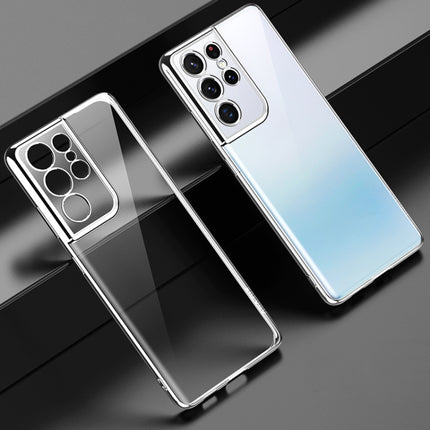 SULADA Shockproof Plating Silicone Transparent Protective Case, For Samsung Galaxy S21 Ultra 5G, For Samsung Galaxy S21 5G