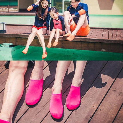 Non-slip Plastic Grain Texture Thick Cloth Sole Solid Color Diving Shoes and Socks, One Pair, M, L, XL, XXL