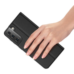 DUX DUCIS Skin Pro Series Horizontal Flip PU + TPU Leather Case with Holder & Card Slots, For Samsung Galaxy S21 5G