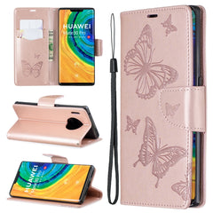 Two Butterflies Embossing Pattern Horizontal Flip Leather Case with Holder & Card Slot & Wallet & Lanyard, For Huawei Mate 30 Lite, For Huawei Mate 30 Pro, For Galaxy A10s, For Galaxy A20s, For Xiaomi Redmi Note 8