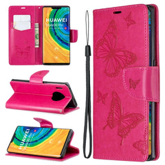 Two Butterflies Embossing Pattern Horizontal Flip Leather Case with Holder & Card Slot & Wallet & Lanyard, For Huawei Mate 30 Lite, For Huawei Mate 30 Pro, For Galaxy A10s, For Galaxy A20s, For Xiaomi Redmi Note 8