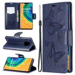 Two Butterflies Embossing Pattern Horizontal Flip Leather Case with Holder & Card Slot & Wallet & Lanyard, For Huawei Mate 30 Lite, For Huawei Mate 30 Pro, For Galaxy A10s, For Galaxy A20s, For Xiaomi Redmi Note 8