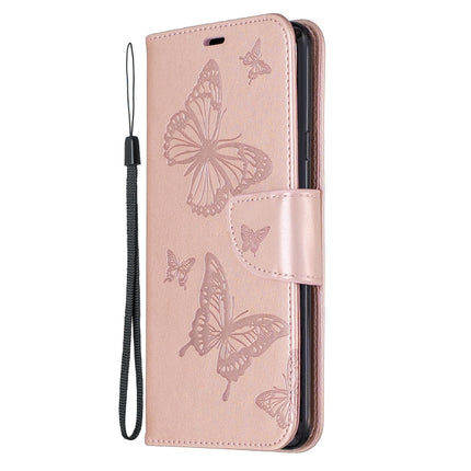Two Butterflies Embossing Pattern Horizontal Flip Leather Case with Holder & Card Slot & Wallet & Lanyard, For Galaxy A20s, For Xiaomi Redmi Note 8 Pro