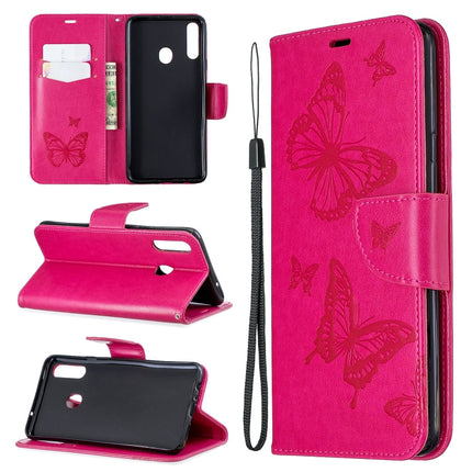 Two Butterflies Embossing Pattern Horizontal Flip Leather Case with Holder & Card Slot & Wallet & Lanyard, For Galaxy A20s, For Xiaomi Redmi Note 8 Pro