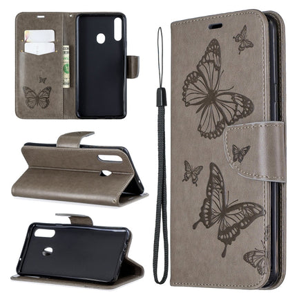 Two Butterflies Embossing Pattern Horizontal Flip Leather Case with Holder & Card Slot & Wallet & Lanyard, For Galaxy A20s, For Xiaomi Redmi Note 8 Pro